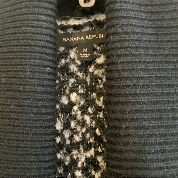 Banana Republic Landscape Long Black Grey Cream Open Front Cardigan Size Medium - Picture 12 of 15